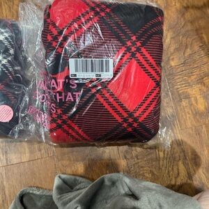 Victoria's Secret Red and Black Plaid Throw Blanket